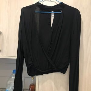 Black cropped long sleeve